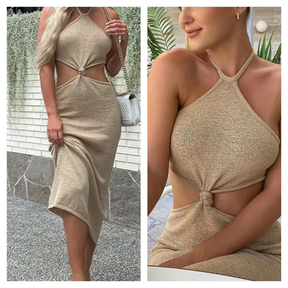 🛑 Cut Out Halter Dress